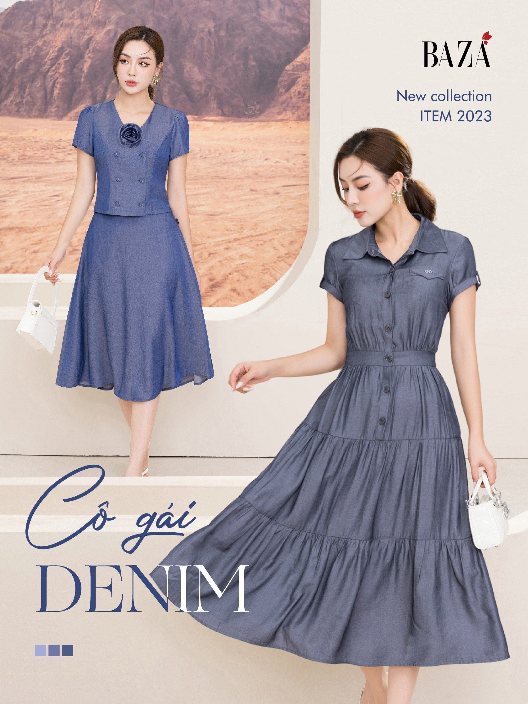 Outfits trong BST CÔ GÁI DENIM của BAZA - Xu hướng thời trang 2023